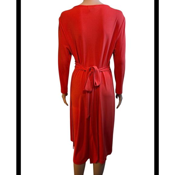 Sutton Studio Red Knee-Length True Wrap Dress Size Large - Picture 4 of 9